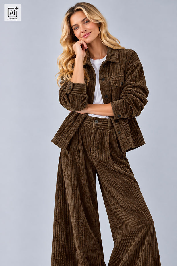 Corduroy 4.5w fabric Unicolour Dark Brown