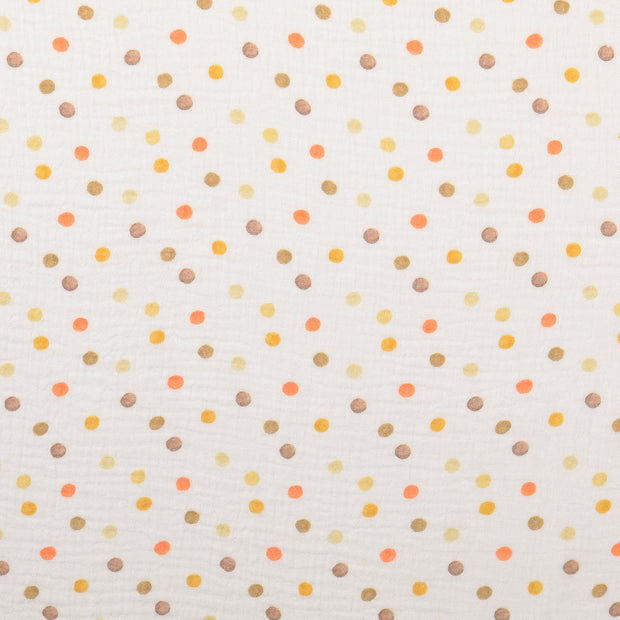 double gaze tissu pois multicolore